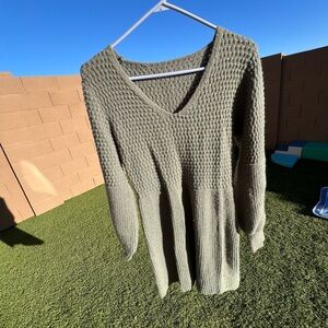 Olive Green Women's Sweater Dress